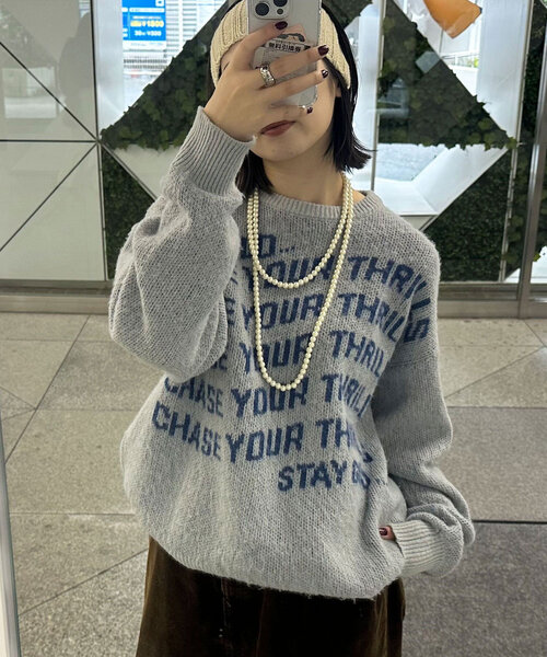 CIAOPANIC（チャオパニック）の「メッセージロゴニット（ニット/セーター・レディース・ネイビー/ブラウン/グレー/アイボリー・FREE）」の22枚目の写真