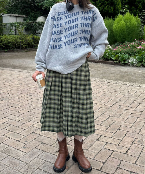 CIAOPANIC（チャオパニック）の「メッセージロゴニット（ニット/セーター・レディース・ネイビー/ブラウン/グレー/アイボリー・FREE）」の5枚目の写真