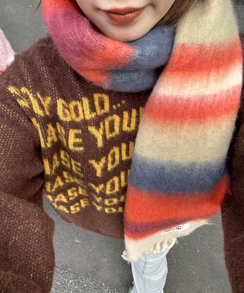 CIAOPANIC（チャオパニック）の「メッセージロゴニット（ニット/セーター・レディース・ネイビー/ブラウン/グレー/アイボリー・FREE）」の13枚目の写真