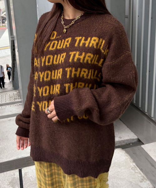 CIAOPANIC（チャオパニック）の「メッセージロゴニット（ニット/セーター・レディース・ネイビー/ブラウン/グレー/アイボリー・FREE）」の14枚目の写真