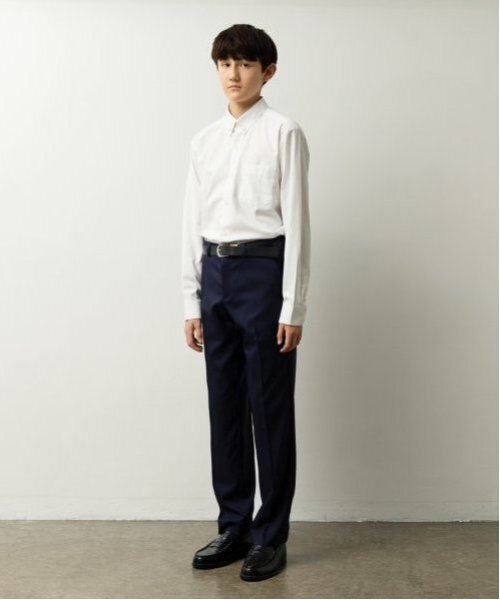 GLAZOS（グラソス）の「【大人向けサイズあり】オックス・ボタンダウンシャツ（シャツ/ブラウス・キッズ・ホワイト/サックスブルー・XS/L/M/S）」の9枚目の写真