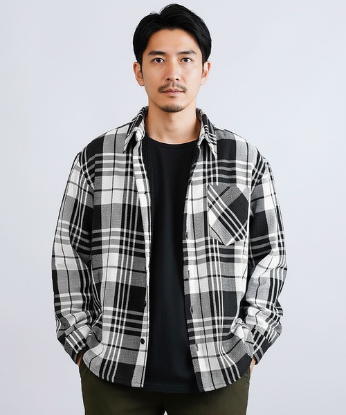 jiggys shop(ジギーズショップ)の「裏ボアネルチェックシャツ(シャツ/ブラウス・メンズ・ブラウン系その他/ブラック系その他/ブルー系その他/ブラック系その他2・X-LARGE/MEDIUM/LARGE)」の2枚目の写真
