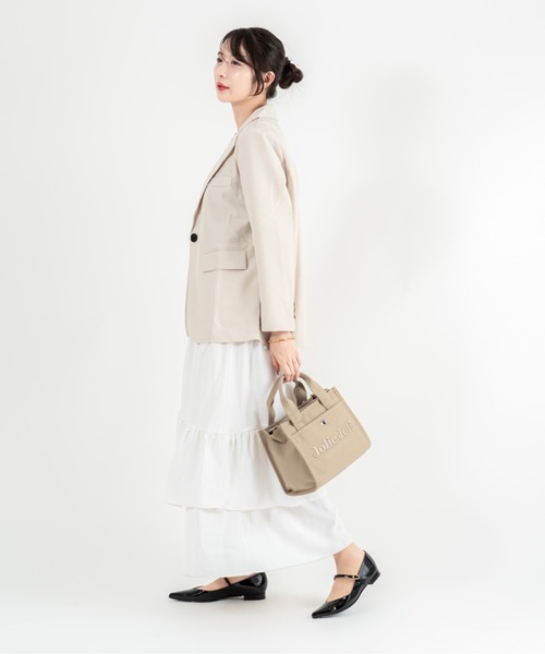 Jolie Joli(ジョリージョリ)の「【Jolie Joli/ジョリージョリ】ロゴ刺繍 コットン キャンバス 2WAYハンドバッグ ショルダーバッグ(ハンドバッグ・レディース・ブラック/ベージュ/グレー/ブルー/ネイビー/パープル/グレー系その他/カーキ/ライトブルー/ライトピンク/アイボリー・FREE)」の18枚目の写真