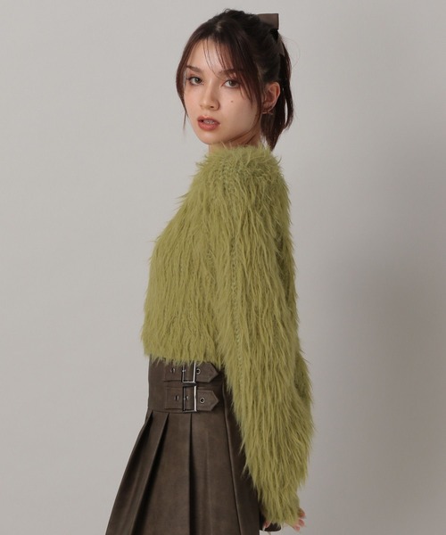 FOREVER 21（フォーエバー トゥエンティーワン）の「【2024FW】クロップドシャギーニットプルオーバー（ニット/セーター・レディース・ブラウン/グリーン/グレー/ナチュラル・FREE）」の11枚目の写真