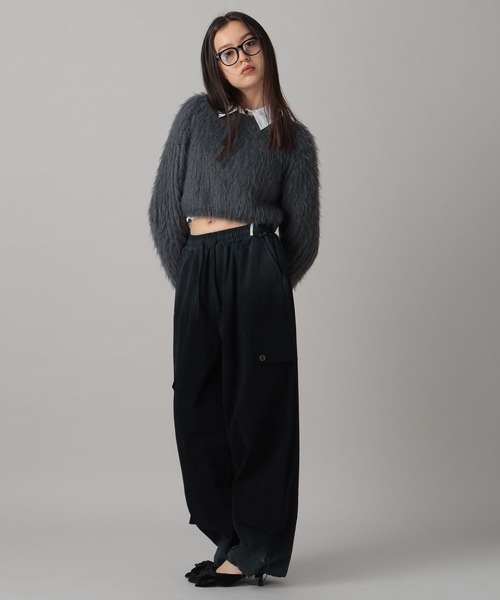 FOREVER 21（フォーエバー トゥエンティーワン）の「【2024FW】クロップドシャギーニットプルオーバー（ニット/セーター・レディース・ブラウン/グリーン/グレー/ナチュラル・FREE）」の14枚目の写真