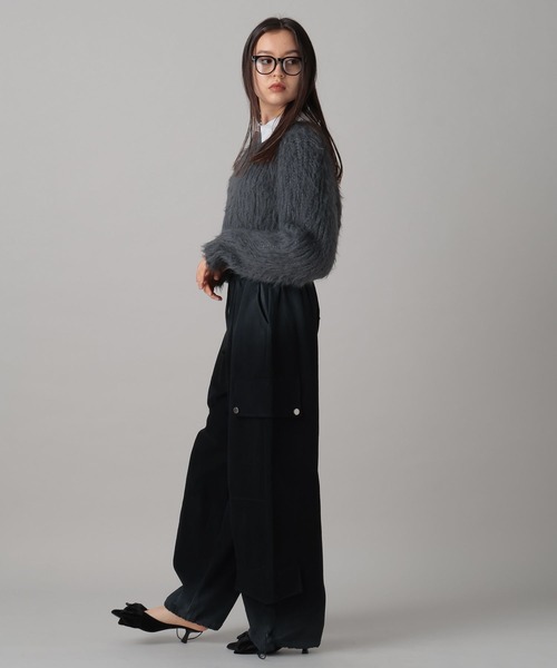 FOREVER 21（フォーエバー トゥエンティーワン）の「【2024FW】クロップドシャギーニットプルオーバー（ニット/セーター・レディース・ブラウン/グリーン/グレー/ナチュラル・FREE）」の15枚目の写真