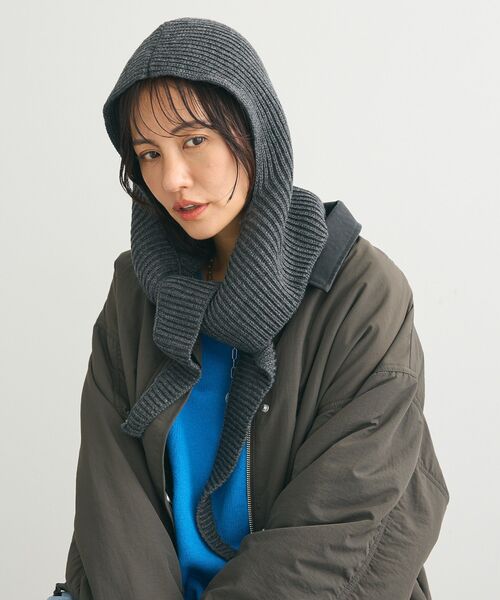 Green　Parks（グリーンパークス）の「・リブニットバラクラバ（ハット・レディース・チャコールグレー/ブラック/ピンク系その他2・FREE）」の12枚目の写真