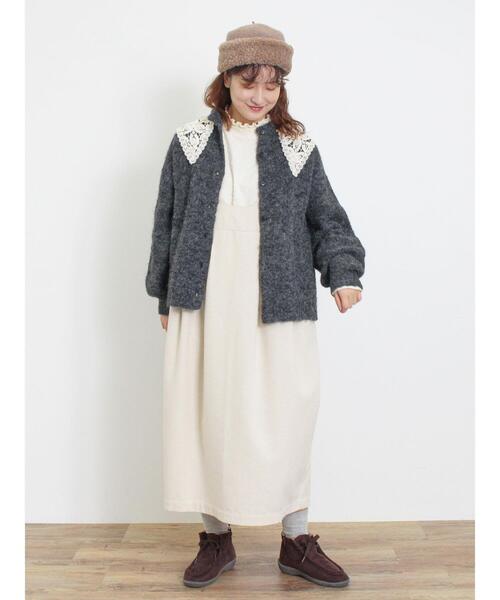 Samansa Mos2(サマンサ モスモス)の「ドットジャカードスタンド襟カットソー(Tシャツ/カットソー・レディース・ブラック/オフホワイト/キナリ・F)」の11枚目の写真