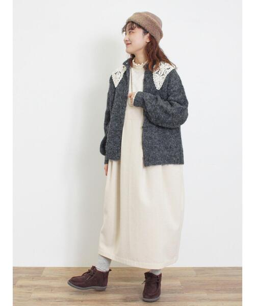 Samansa Mos2(サマンサ モスモス)の「ドットジャカードスタンド襟カットソー(Tシャツ/カットソー・レディース・ブラック/オフホワイト/キナリ・F)」の12枚目の写真