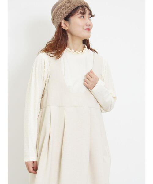 Samansa Mos2(サマンサ モスモス)の「ドットジャカードスタンド襟カットソー(Tシャツ/カットソー・レディース・ブラック/オフホワイト/キナリ・F)」の16枚目の写真