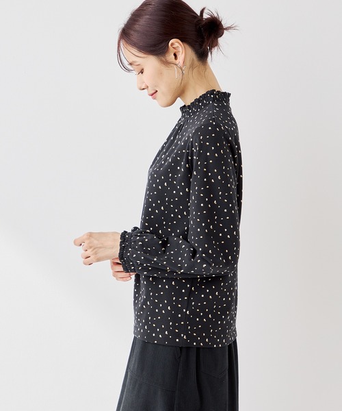 Petit Honfleur（プチオンフルール）の「フリル衿ドットプルオーバー（Tシャツ/カットソー・レディース・ネイビー/ブラック/アイボリー・M/L）」の15枚目の写真