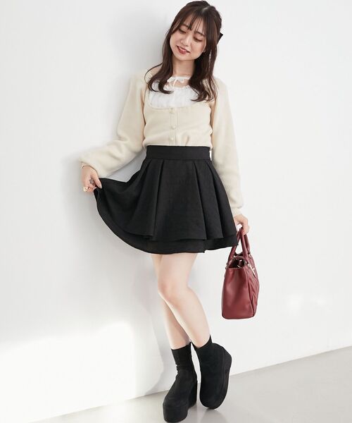 MAJESTIC LEGON（マジェスティックレゴン）の「フロントギャザードッキングニット（ニット/セーター・レディース・ブラック/グレー/アイボリー・MEDIUM）」の4枚目の写真