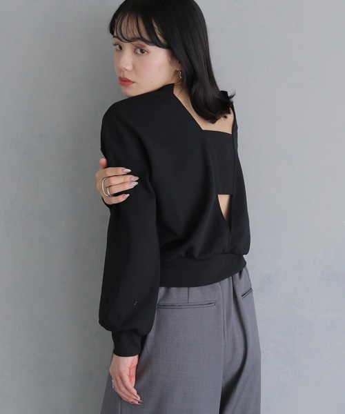 cheriella(シェリエラ)の「【cheriella】2WAYカットジョーゼットバックデザイントップス 2-WAY CUT GEORGETTE BACK DESIGN TOPS(Tシャツ/カットソー・レディース・ブラック/ライトグレー/ホワイト・M)」の15枚目の写真