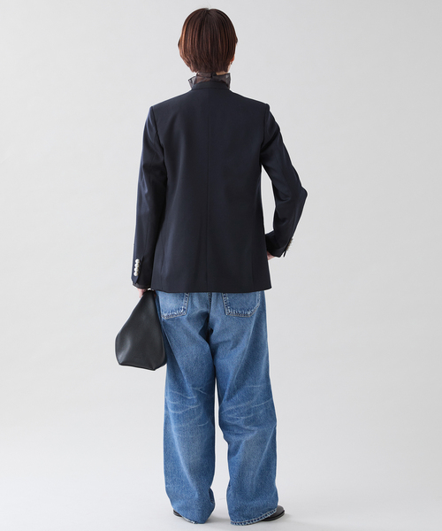 CINOH（チノ）の「CINOH （チノ）Black Formal No Coller ジャケット BKJK-001（ノーカラージャケット・レディース・ネイビー・X-SMALL/SMALL）」の6枚目の写真
