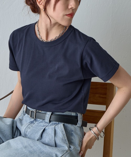 COLONY 2139(コロニートゥーワンスリーナイン)の「32/2コットンテディTシャツ(Tシャツ/カットソー・レディース・サックスブルー/ブラック/ネイビー/グレー/ピンク/ブラウン/ホワイト・MEDIUM/SMALL/LARGE)」の5枚目の写真