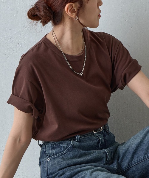 COLONY 2139(コロニートゥーワンスリーナイン)の「32/2コットンテディTシャツ(Tシャツ/カットソー・レディース・サックスブルー/ブラック/ネイビー/グレー/ピンク/ブラウン/ホワイト・MEDIUM/SMALL/LARGE)」の4枚目の写真