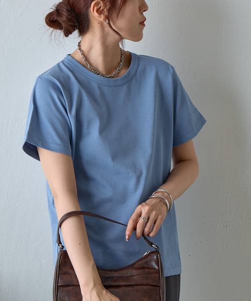 COLONY 2139(コロニートゥーワンスリーナイン)の「32/2コットンテディTシャツ(Tシャツ/カットソー・レディース・サックスブルー/ブラック/ネイビー/グレー/ピンク/ブラウン/ホワイト・MEDIUM/SMALL/LARGE)」の6枚目の写真