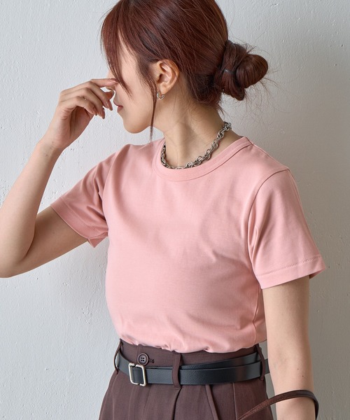 COLONY 2139(コロニートゥーワンスリーナイン)の「32/2コットンテディTシャツ(Tシャツ/カットソー・レディース・サックスブルー/ブラック/ネイビー/グレー/ピンク/ブラウン/ホワイト・MEDIUM/SMALL/LARGE)」の7枚目の写真