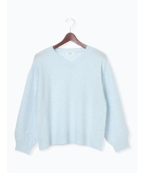 Te chichi TERRASSE（テチチテラス）の「メランジVネックニット（ニット/セーター・レディース・イエロー/サックスブルー/チャコールグレー/グレー・F）」の22枚目の写真