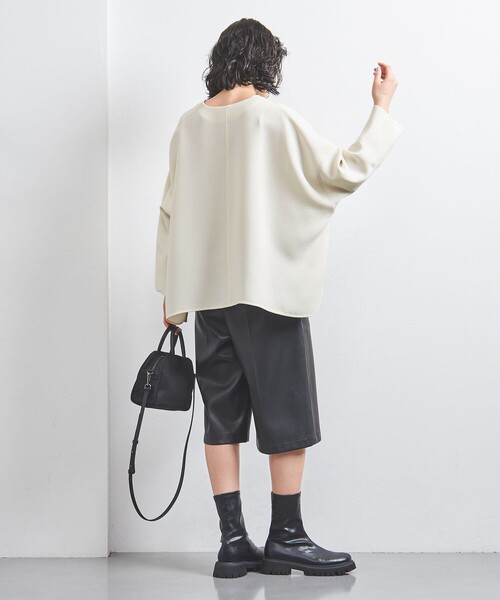 UNITED ARROWS（ユナイテッドアローズ）の「COMFY スリットノーカラー プルオーバー -吸水速乾 UVカット ウォッシャブル-（シャツ/ブラウス・レディース・オフホワイト/ブラック/ワインレッド・36/38）」の10枚目の写真