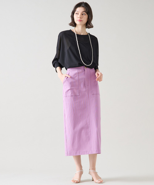 Tiara（ティアラ）の「シアーオーバーシルエットトップス（Tシャツ/カットソー・レディース・ブラック/ホワイト・FREE）」の12枚目の写真