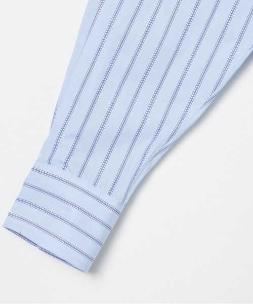 HELIOPOLE（エリオポール）の「the EDITOR  SHIRT (BAND COLLAR)（シャツ/ブラウス・レディース・ブルー系その他/ホワイト/サックスブルー・38）」の7枚目の写真