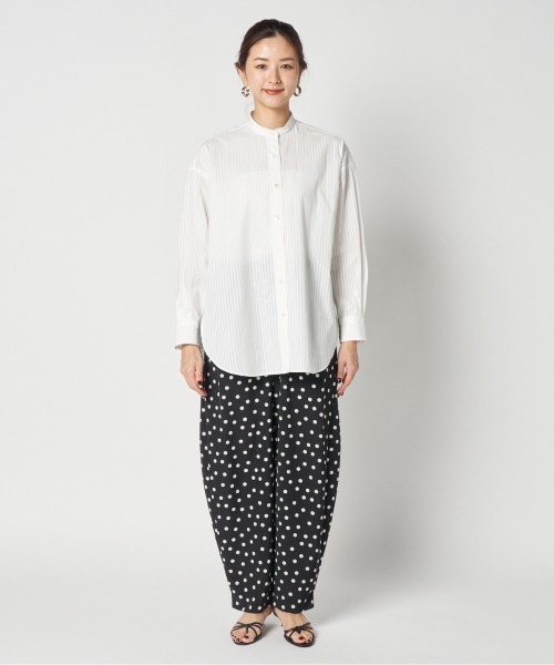 エリオポール heliopole the EDITOR SHIRT シャツ ストライプ 長袖 38 レッド ホワイト /DF ■OS レディース the Editor SHIRT (COTTON BROAD STRIPE)｜HELIOPOLE｜HÉLIOPÔLE