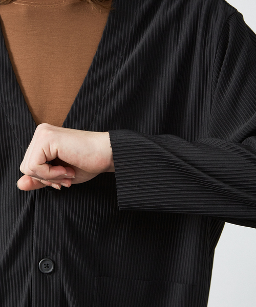 AH ABAHOUSE（エーエイチアバハウス）の「【AH ABAHOUSE/セットアップ対応】プリーツ カーディガン（カーディガン/ボレロ・メンズ・ブラック/グレイッシュベージュ/チャコールグレー・46/48）」の9枚目の写真