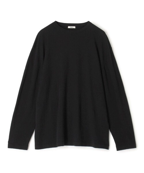 EDITION（エディション）の「コットンカシミヤ ロングスリーブトップス（Tシャツ/カットソー・メンズ・ブラック/チャコールグレー・L/M/S）」の2枚目の写真