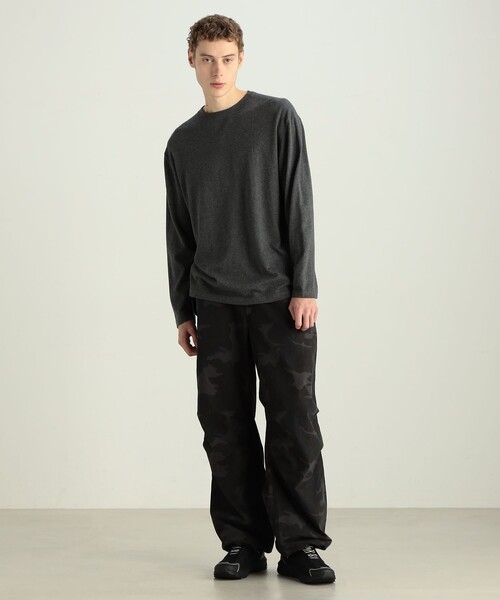 EDITION（エディション）の「コットンカシミヤ ロングスリーブトップス（Tシャツ/カットソー・メンズ・ブラック/チャコールグレー・L/M/S）」の3枚目の写真