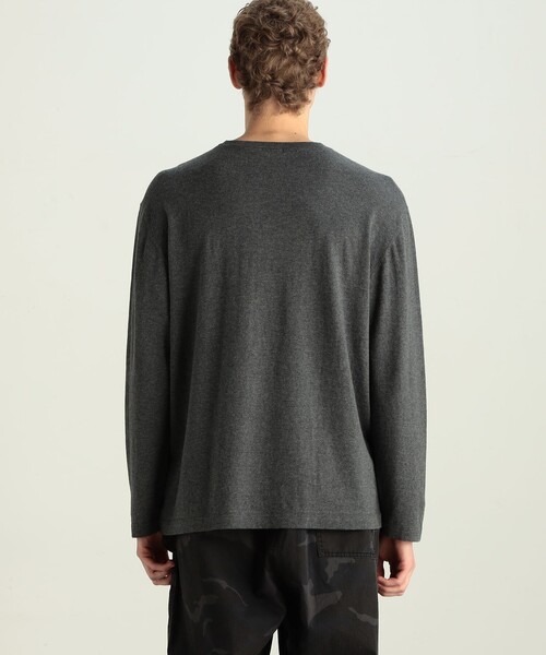 EDITION（エディション）の「コットンカシミヤ ロングスリーブトップス（Tシャツ/カットソー・メンズ・ブラック/チャコールグレー・L/M/S）」の7枚目の写真