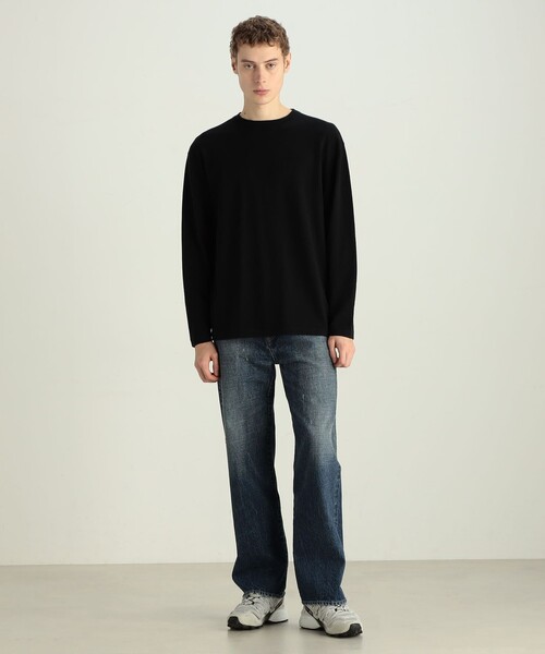 EDITION（エディション）の「コットンカシミヤ ロングスリーブトップス（Tシャツ/カットソー・メンズ・ブラック/チャコールグレー・L/M/S）」の12枚目の写真