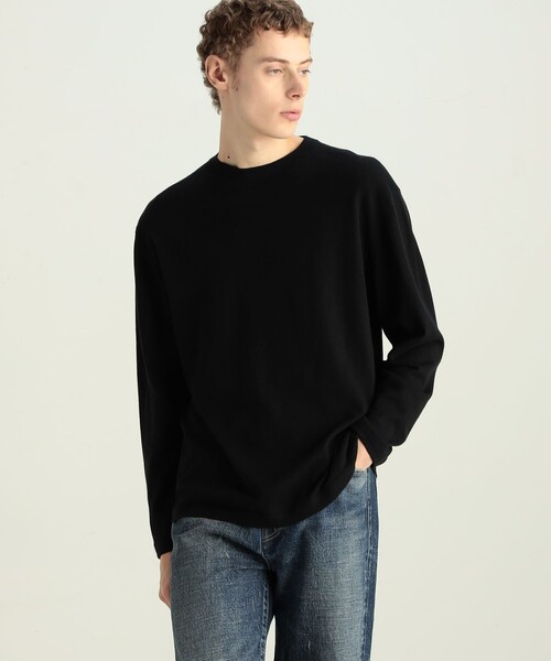 EDITION（エディション）の「コットンカシミヤ ロングスリーブトップス（Tシャツ/カットソー・メンズ・ブラック/チャコールグレー・L/M/S）」の13枚目の写真