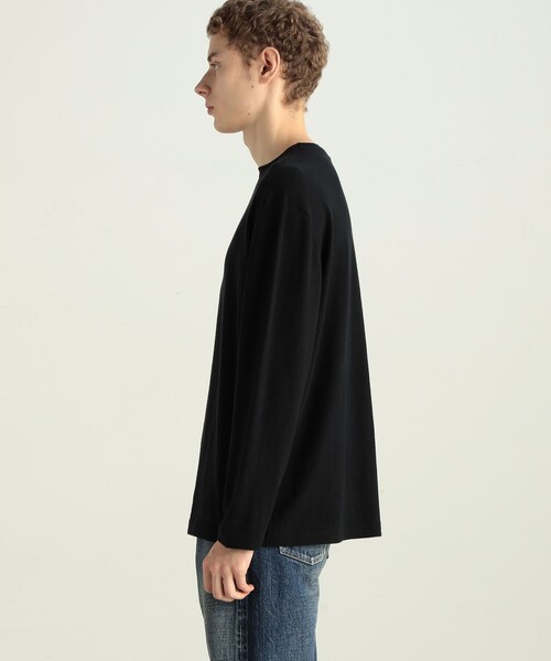 EDITION（エディション）の「コットンカシミヤ ロングスリーブトップス（Tシャツ/カットソー・メンズ・ブラック/チャコールグレー・L/M/S）」の15枚目の写真