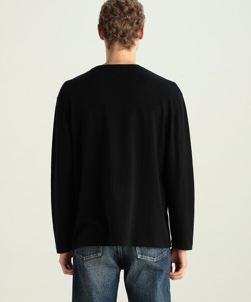 EDITION（エディション）の「コットンカシミヤ ロングスリーブトップス（Tシャツ/カットソー・メンズ・ブラック/チャコールグレー・L/M/S）」の16枚目の写真