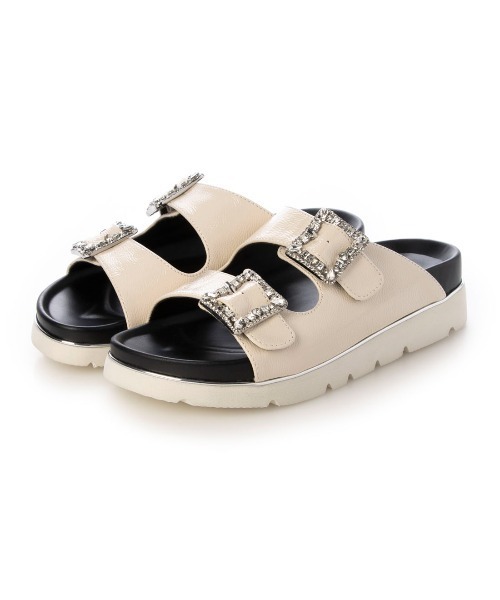 carino(カリーノ)の「厚底ビジューバックルサンダル(サンダル・レディース・シルバー/ブラック/アイボリー・S/M/L/LL)」の14枚目の写真