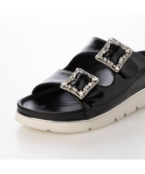 carino(カリーノ)の「厚底ビジューバックルサンダル(サンダル・レディース・シルバー/ブラック/アイボリー・S/M/L/LL)」の7枚目の写真