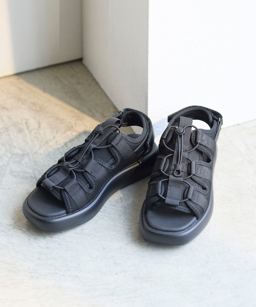 coca(ANDEX shoes product)(コカ)の「厚底 レースアップ ダッド スポーツサンダル(サンダル・レディース・ブラック/ブラック系その他・SMALL/MEDIUM/LARGE)」の18枚目の写真