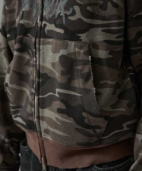 ANDER HUNK（アンダーハンク）の「Camouflage Double Zip-up Parker/カモフラージュダブルジップアップパーカー（パーカー・メンズ・ブラウン/グレー・LARGE/MEDIUM）」の17枚目の写真
