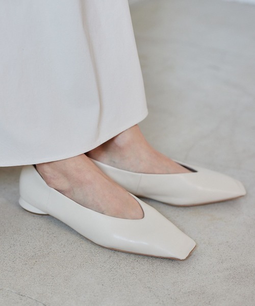 Mazell（マゼル）の「Mazell / シープレザースクエアフラット【Mazell】（パンプス・レディース・その他1/ブラック/キャメル/オフホワイト・39/37/38/35/40/36）」の10枚目の写真