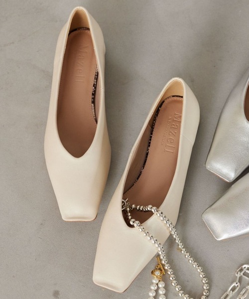 Mazell（マゼル）の「Mazell / シープレザースクエアフラット【Mazell】（パンプス・レディース・その他1/ブラック/キャメル/オフホワイト・39/37/38/35/40/36）」の7枚目の写真