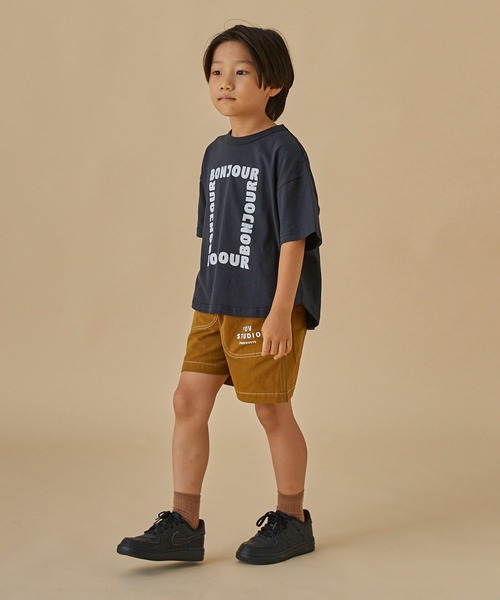 FOV(フォブ)の「フォブ BONJOUR 6分袖Tシャツ(Tシャツ/カットソー・キッズ・サックスブルー/ブラック/アッシュグレー・M/XL/L/S)」の7枚目の写真