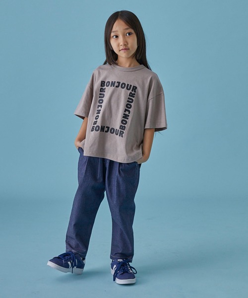 FOV(フォブ)の「フォブ BONJOUR 6分袖Tシャツ(Tシャツ/カットソー・キッズ・サックスブルー/ブラック/アッシュグレー・M/XL/L/S)」の4枚目の写真