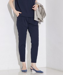 qualite | 【細見え×ウエストカバー】2WAYストレッチタックパンツ/オフィスカジュアル/夏服(スラックス)