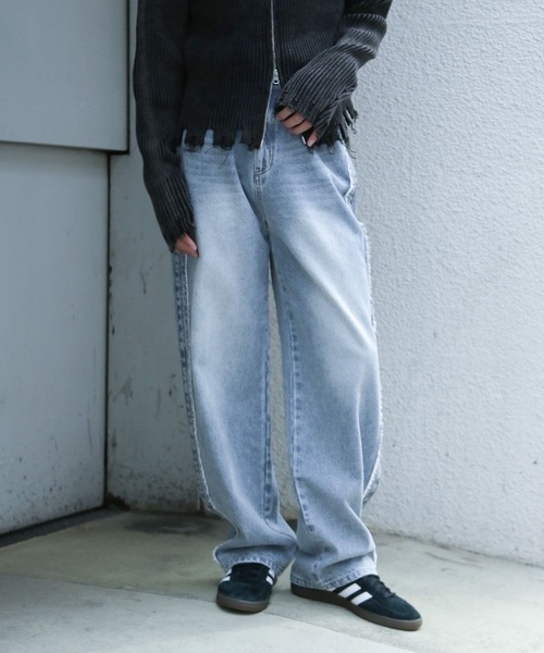 3.3 Field Trip (3.3フィールドトリップ)の「【UNISEX】3.3 Field Trip/サイドフリンジパンツ(デニムパンツ・レディース・ブルー/ブラック・MEDIUM/LARGE/SMALL)」の20枚目の写真