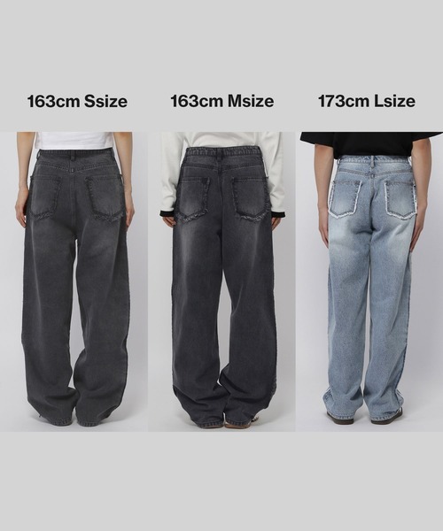 3.3 Field Trip (3.3フィールドトリップ)の「【UNISEX】3.3 Field Trip/サイドフリンジパンツ(デニムパンツ・レディース・ブルー/ブラック・MEDIUM/LARGE/SMALL)」の14枚目の写真