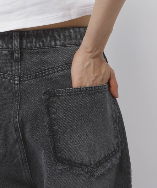 3.3 Field Trip (3.3フィールドトリップ)の「【UNISEX】3.3 Field Trip/サイドフリンジパンツ(デニムパンツ・レディース・ブルー/ブラック・MEDIUM/LARGE/SMALL)」の8枚目の写真