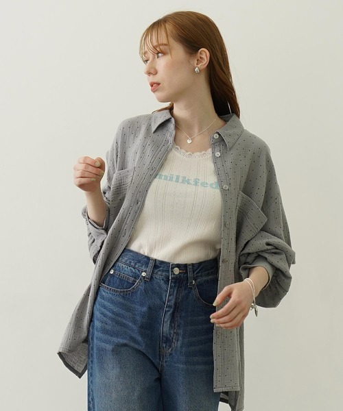 MILKFED.（ミルクフェド）の「SOLID GAUZE SHIRT（シャツ/ブラウス・レディース・ホワイト/オレンジ/グレー・ONE SIZE）」の3枚目の写真