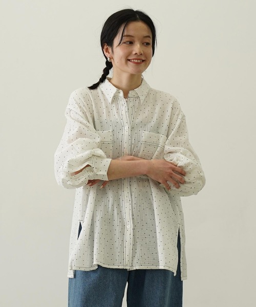 MILKFED.（ミルクフェド）の「SOLID GAUZE SHIRT（シャツ/ブラウス・レディース・ホワイト/オレンジ/グレー・ONE SIZE）」の2枚目の写真
