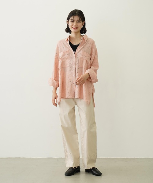 MILKFED.（ミルクフェド）の「SOLID GAUZE SHIRT（シャツ/ブラウス・レディース・ホワイト/オレンジ/グレー・ONE SIZE）」の6枚目の写真
